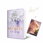 Bild vom Buch All the Secrets We Keep + Charakterkarte und Signatur