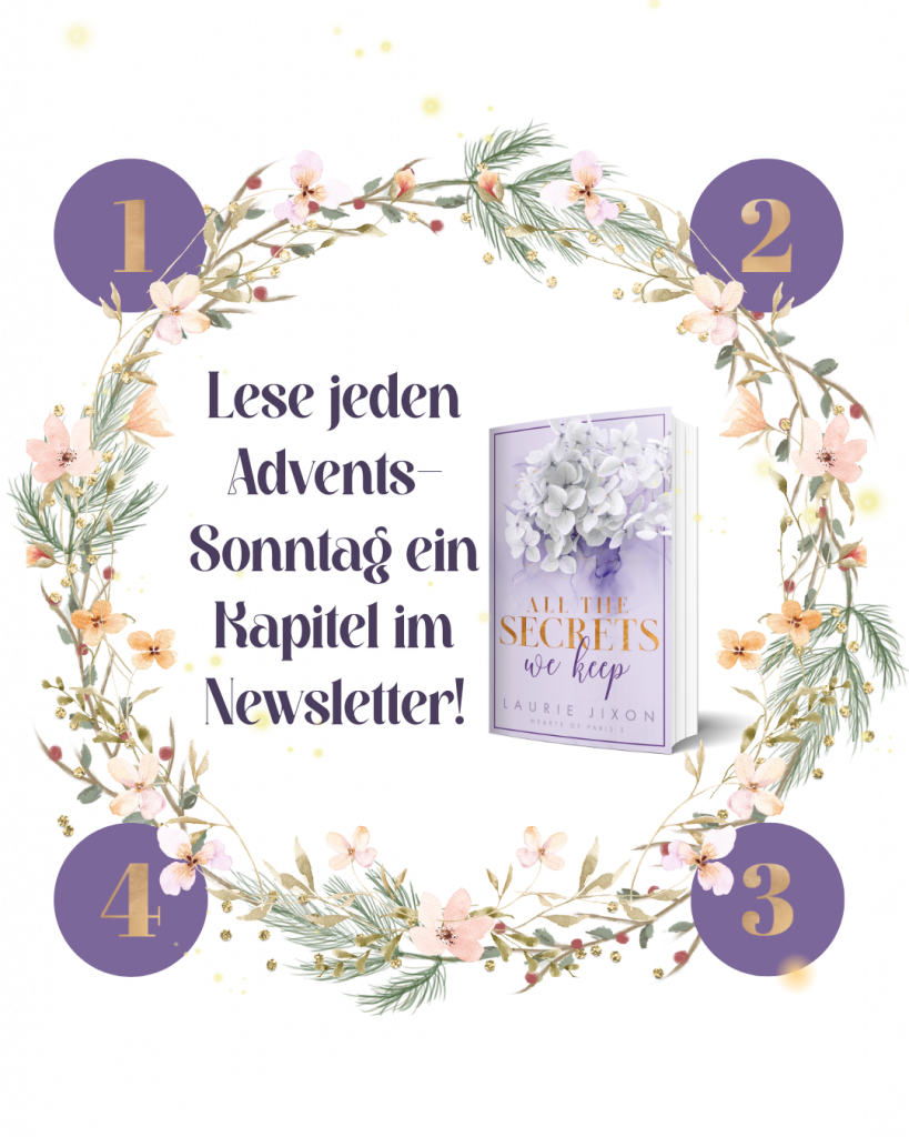 Adventskranz mit dem Buch: All the Secrets We Keep - Hearts of Paris
